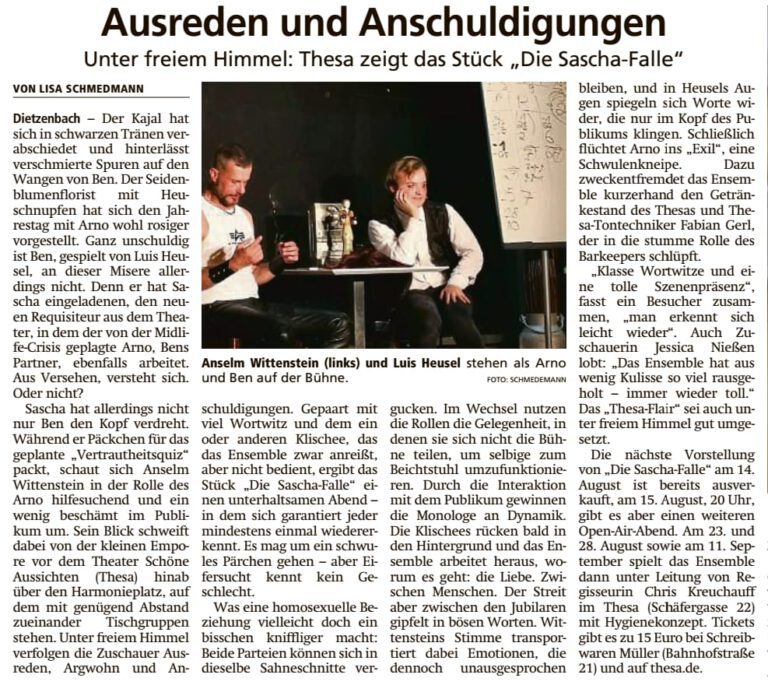 Offenbach Post, Die Sascha-Falle, 12.08.2020